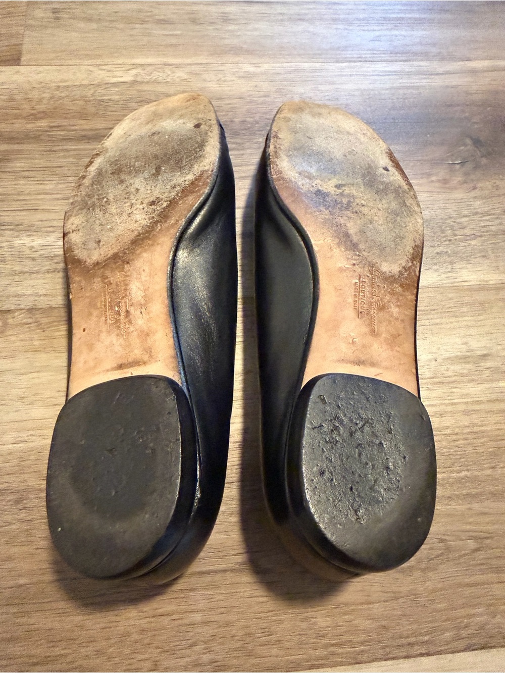Salvatore Ferragamo Boutique Women’s Flats Black Size 10 Leather And Snake Skin - Picture 6 of 9